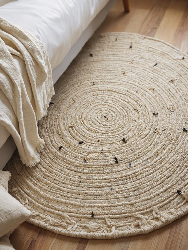 Alfombra redonda de sisal y algodón (todos los tamaños)