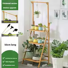 Maceta colgante de madera plegable