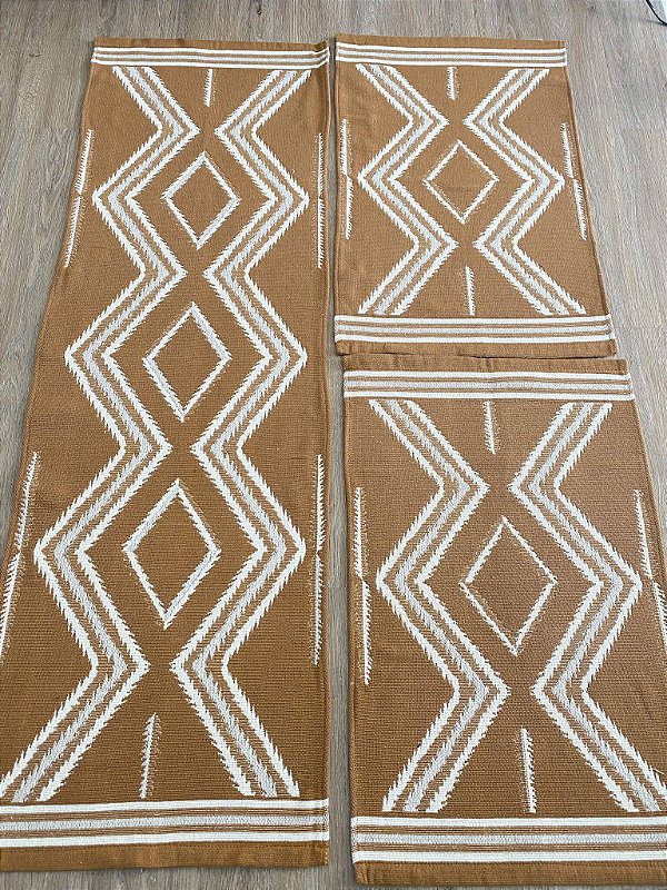 Juego de alfombra Inca Caramelo 3 Peças