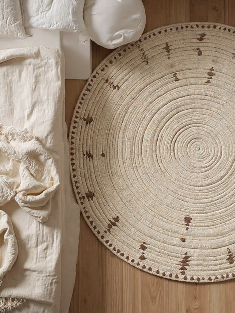 Alfombra redonda de sisal y algodón (todos los tamaños)